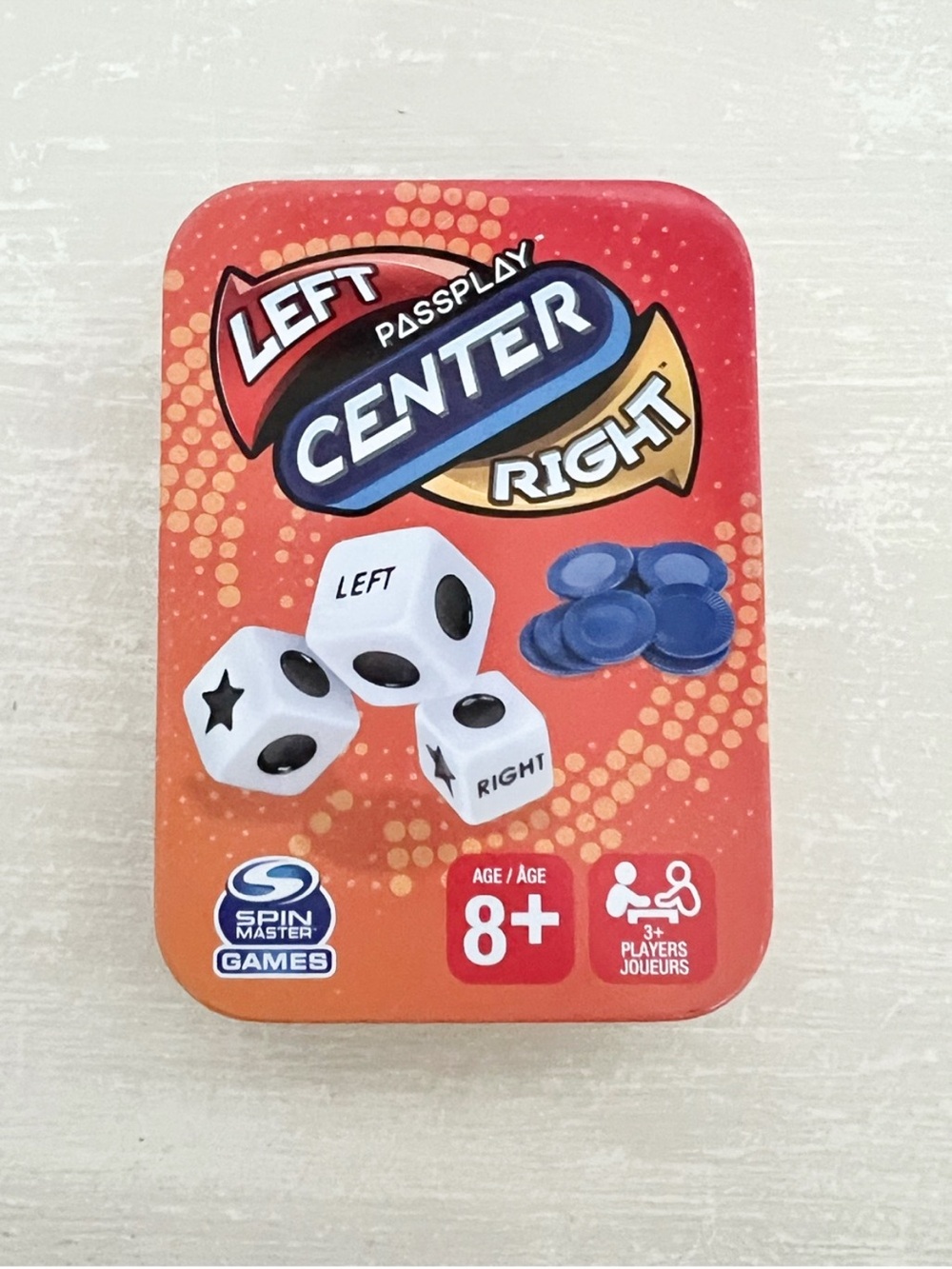 Spin Master PassPlay Left Center Right Dice Game NIB 8+ Family Game